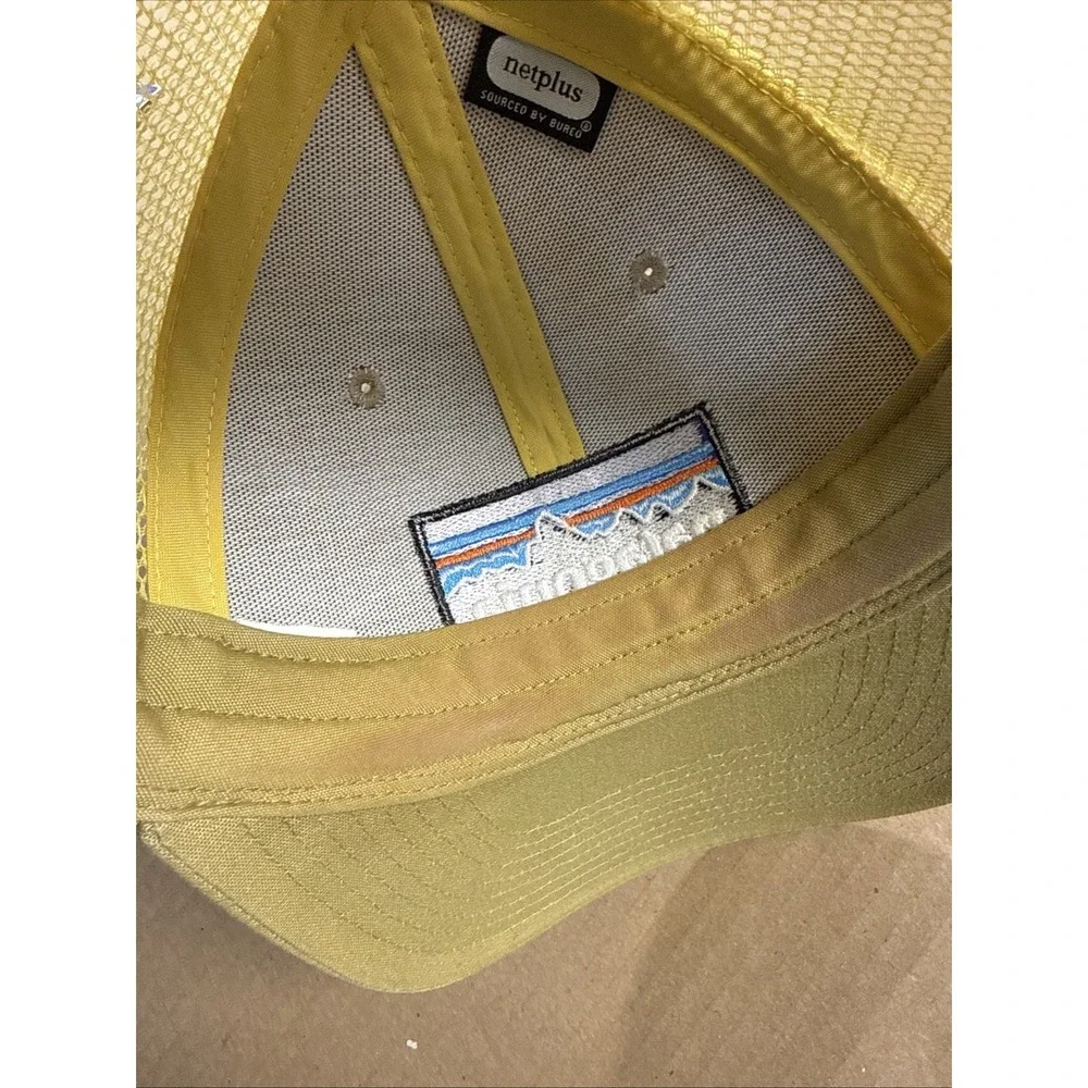 Patagonia Trucker Hat Organic Cotton Adjustable Mesh Back Yellow/Beige One Size